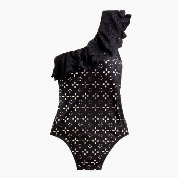 J. Crew Other - J. Crew Scalloped One Shoulder One Piece Swimsuit Size 14